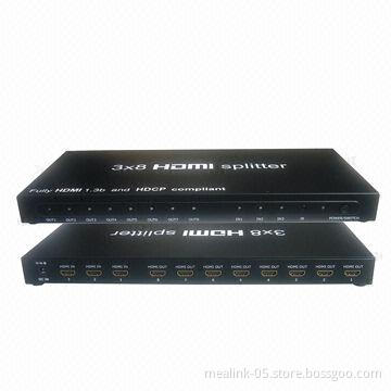 3 to 8 HDMI® Splitters with 5V, 2A External Power Supply